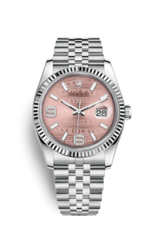 Rolex 116234-0113 : Datejust 36 Stainless Steel Fluted / Jubilee / Pink Wave