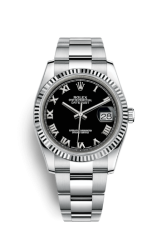 Rolex 116234-0146 : Datejust 36 Stainless Steel Fluted / Oyster / Black Roman