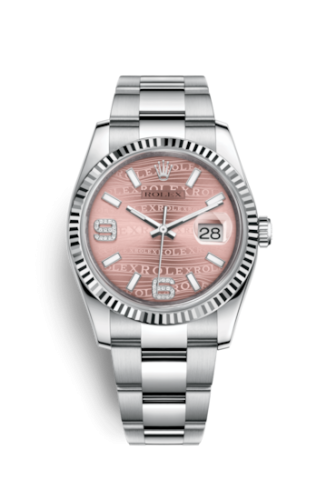 Rolex 116234-0154 : Datejust 36 Stainless Steel Fluted / Oyster / Pink Wave