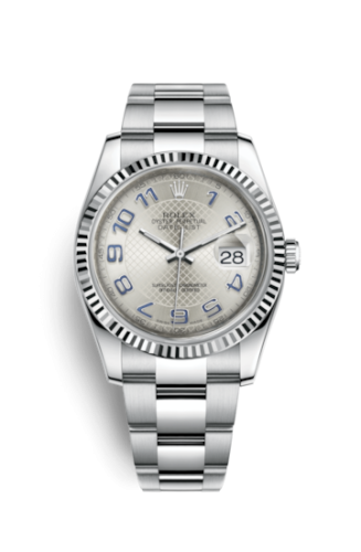 Rolex 116234-0155 : Datejust 36 Stainless Steel Fluted / Oyster / Silver Arabic