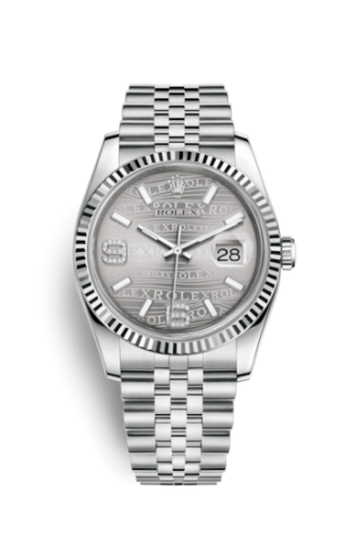 Rolex 116234-0159 : Datejust 36 Stainless Steel Fluted / Jubilee / Rhodium Wave