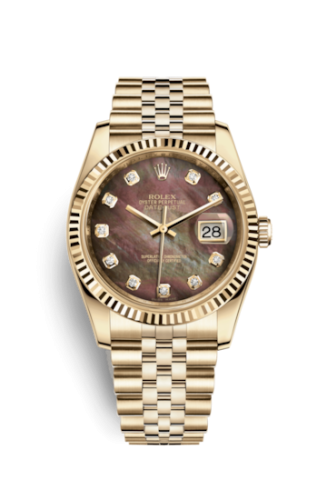 Rolex 116238-0057 : Datejust 36 Yellow Gold Fluted / Jubilee / Black MOP