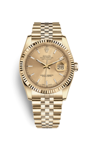 Rolex 116238-0059 : Datejust 36 Yellow Gold Fluted / Jubilee / Champagne