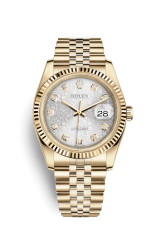 Rolex 116238-0069 : Datejust 36 Yellow Gold Fluted / Jubilee / Rhodium Computer