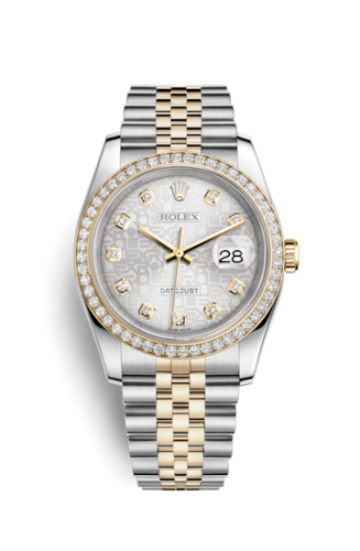 Rolex 116243-0002 : Datejust 36 Rolesor Yellow Diamond / Jubilee / Silver Computer