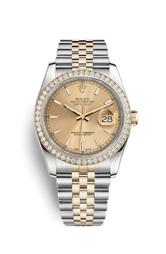 Rolex 116243-0003 : Datejust 36 Rolesor Yellow Diamond / Jubilee / Champagne