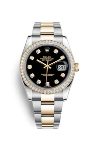 Rolex 116243-0025 : Datejust 36 Rolesor Yellow Diamond / Oyster / Black Diamond