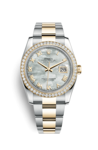 Rolex 116243-0026 : Datejust 36 Rolesor Yellow Diamond / Oyster / MOP Roman