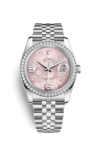 Rolex 116244-0004 : Datejust 36 Stainless Steel Diamond / Jubilee / Pink Floral