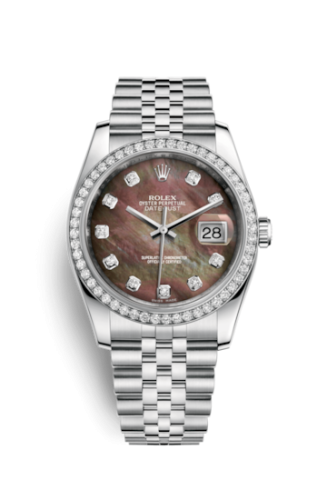 Rolex 116244-0012 : Datejust 36 Stainless Steel Diamond / Jubilee / Black MOP