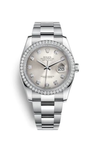 Rolex 116244-0033 : Datejust 36 Stainless Steel Diamond / Oyster / Silver Diamonds