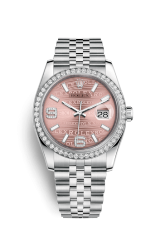 Rolex 116244-0036 : Datejust 36 Stainless Steel Diamond / Jubilee / Pink Wave