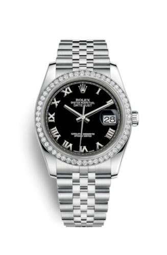 Rolex 116244-0045 : Datejust 36 Stainless Steel Diamond / Jubilee / Black Roman