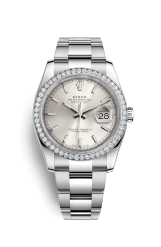 Rolex 116244-0051 : Datejust 36 Stainless Steel Diamond / Oyster / Silver