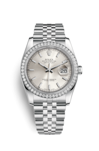 Rolex 116244-0058 : Datejust 36 Stainless Steel Diamond / Jubilee / Silver