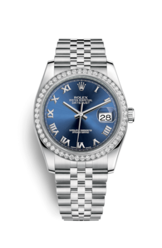 Rolex 116244-0071 : Datejust 36 Stainless Steel Diamond / Jubilee / Blue Roman
