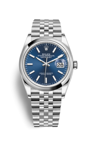 Rolex 126200-0005 : Datejust 36 Stainless Steel / Domed / Blue / Jubilee