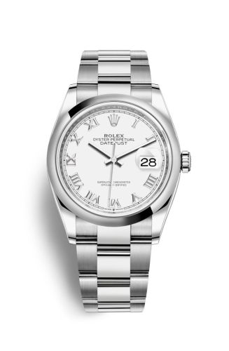 Rolex 126200-0008 : Datejust 36 Stainless Steel / Domed / White Roman / Oyster