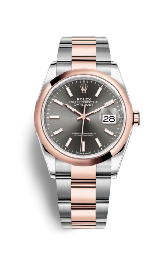 Rolex 126201-0014 : Datejust 36 Stainless Steel / Everose / Smooth / Slate / Oyster