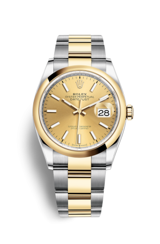 Rolex 126203-0016 : Datejust 36 Stainless Steel / Yellow Gold / Smooth / Champagne / Oyster