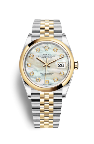 Rolex 126203-0023 : Datejust 36 Stainless Steel / Yellow Gold / Smooth / MOP Diamond / Jubilee