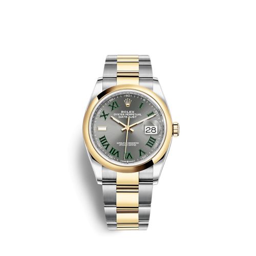 Rolex 126203-0036 : Datejust 36 Stainless Steel / Yellow Gold / Smooth / Slate Roman / Oyster