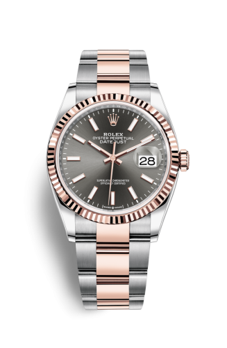 Rolex 126231-0014 : Datejust 36 Stainless Steel / Everose / Fluted / Slate / Oyster