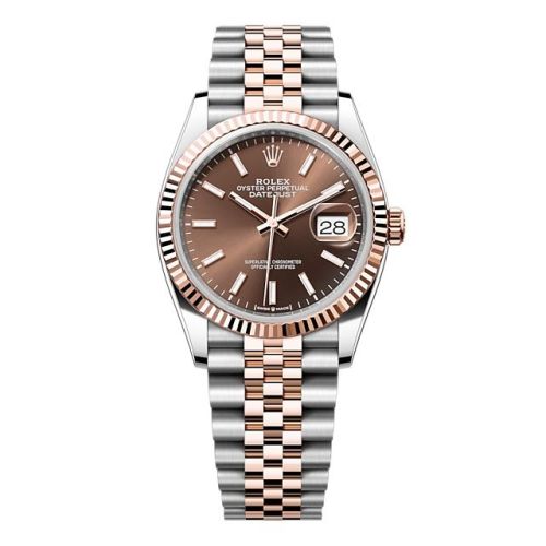 Rolex 126231-0043 : Datejust 36 Stainless Steel - Everose / Fluted / Chocolate / Jubilee