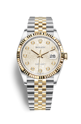 Rolex 126233-0027 : Datejust 36 Stainless Steel / Yellow Gold / Fluted / Silver Computer / Jubilee