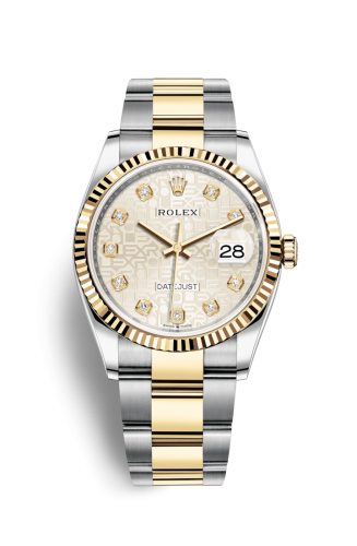 Rolex 126233-0028 : Datejust 36 Stainless Steel / Yellow Gold / Fluted / Silver Computer / Oyster