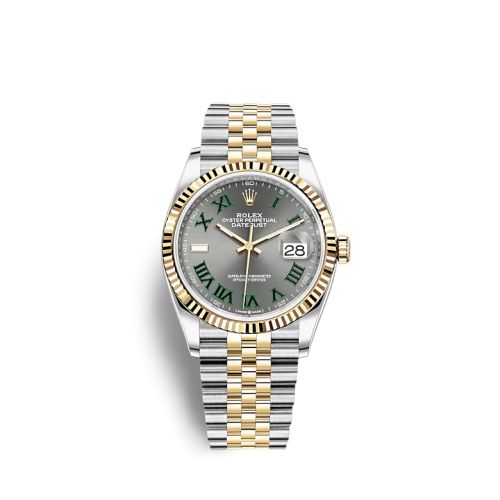 Rolex 126233-0035 : Datejust 36 Stainless Steel / Yellow Gold / Fluted / Slate - Roman / Jubilee