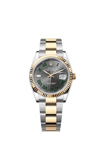 Rolex 126233-0036 : Datejust 36 Stainless Steel / Yellow Gold / Fluted / Slate - Roman / Jubilee