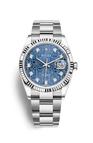 Rolex 126234-0012 : Datejust 36 Stainless Steel / Fluted / Blue Jubilee / Oyster