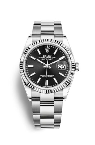 Rolex 126234-0016 : Datejust 36 Stainless Steel / Fluted / Black / Oyster