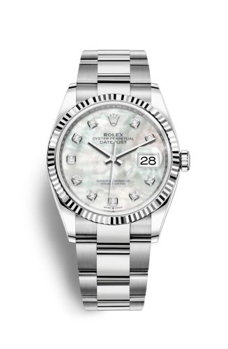 Rolex 126234-0020 : Datejust 36 Stainless Steel / Fluted / MOP-Diamond / Oyster