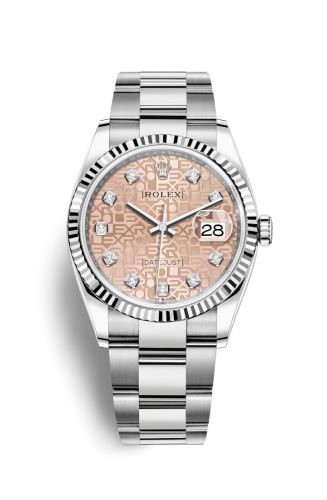 Rolex 126234-0024 : Datejust 36 Stainless Steel / Fluted / Pink Jubilee / Oyster