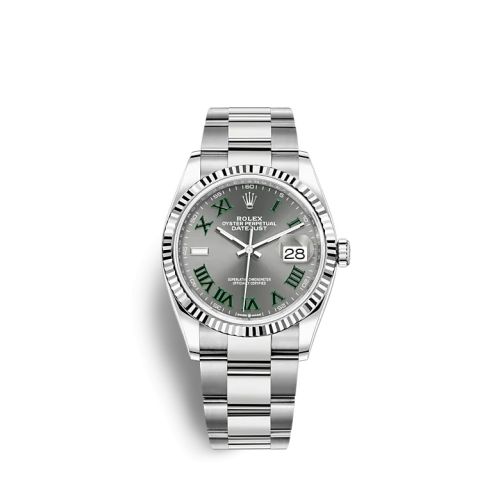 Rolex 126234-0046 : Datejust 36 Stainless Steel / Fluted / Slate - Roman / Oyster