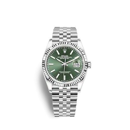 Rolex 126234-0051 : Datejust 36 Stainless Steel / Fluted / Green / Jubilee