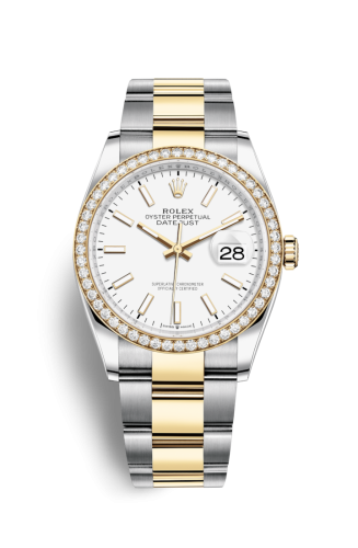 Rolex 126283RBR-0006 : Datejust 36 Stainless Steel / Yellow Gold / Diamond / White / Oyster