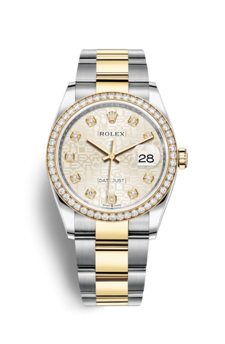 Rolex 126283RBR-0014 : Datejust 36 Stainless Steel / Yellow Gold / Diamond / Silver Computer / Oyster