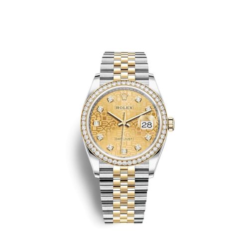 Rolex 126283RBR-0019 : Datejust 36 Stainless Steel / Yellow Gold / Diamond / Champagne - Computer / Jubilee