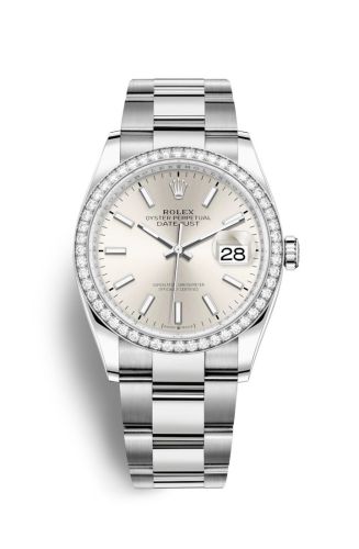 Rolex 126284RBR-0006 : Datejust 36 Stainless Steel / Diamond / Silver / Oyster