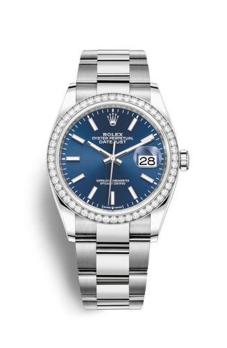 Rolex 126284RBR-0010 : Datejust 36 Stainless Steel / Diamond / Blue / Oyster