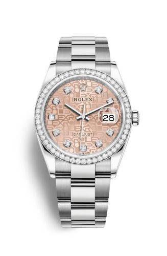 Rolex 126284RBR-0016 : Datejust 36 Stainless Steel / Diamond / Pink Jubilee / Oyster