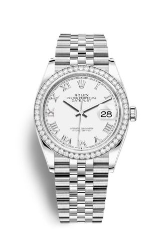 Rolex 126284RBR-0017 : Datejust 36 Stainless Steel / Diamond / White Roman / Jubilee