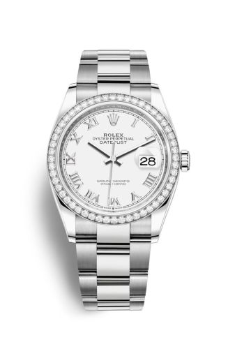 Rolex 126284RBR-0018 : Datejust 36 Stainless Steel / Diamond / White Roman / Oyster