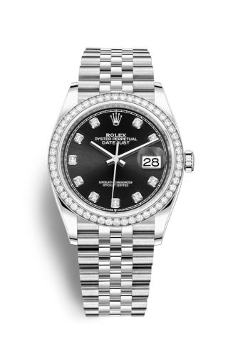 Rolex 126284RBR-0019 : Datejust 36 Stainless Steel / Diamond / Black-Diamond / Jubilee