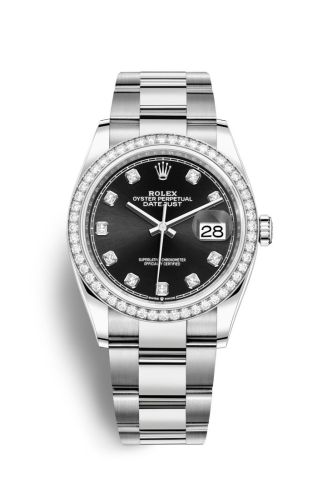 Rolex 126284RBR-0020 : Datejust 36 Stainless Steel / Diamond / Black-Diamond / Oyster