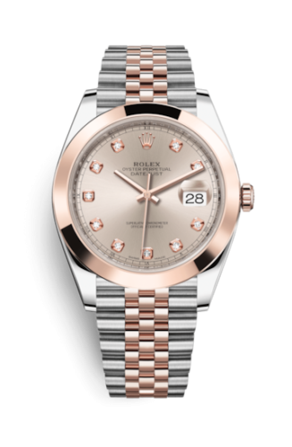 Rolex 126301-0008 : Datejust 41 Rolesor Everose Smooth / Jubilee / Sundust - Diamond