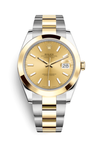Rolex 126303-0009 : Datejust 41 Rolesor Yellow Smooth / Oyster / Champagne